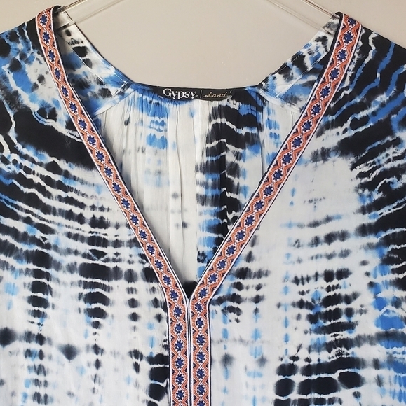 Revolve Gypsy 05 Voile Tunic Womens Small Tiger Tie Dye Print - Picture 5 of 9